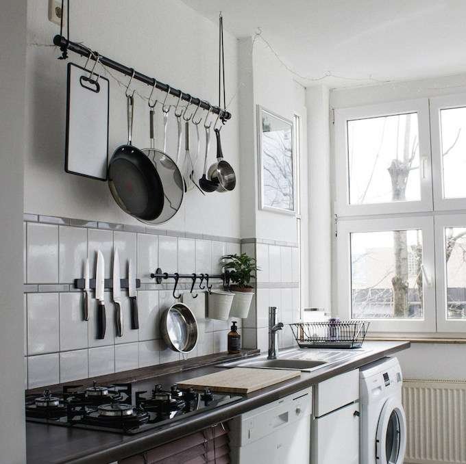 small kitchen hanging pots