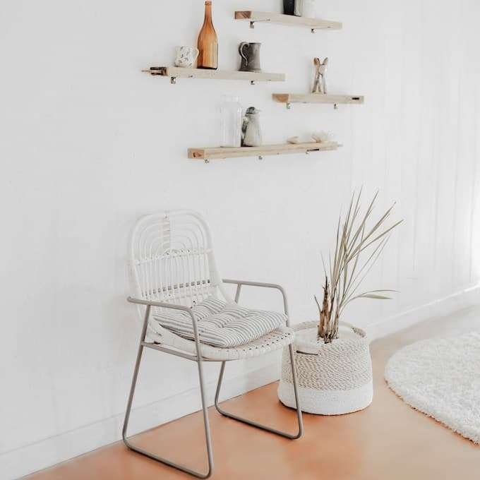 White Rattan Accent Chair