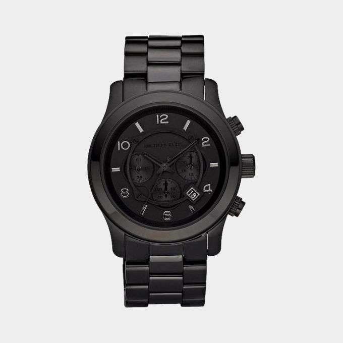 Michael Kors Runway Chronograph Black Stainless Steel Watch