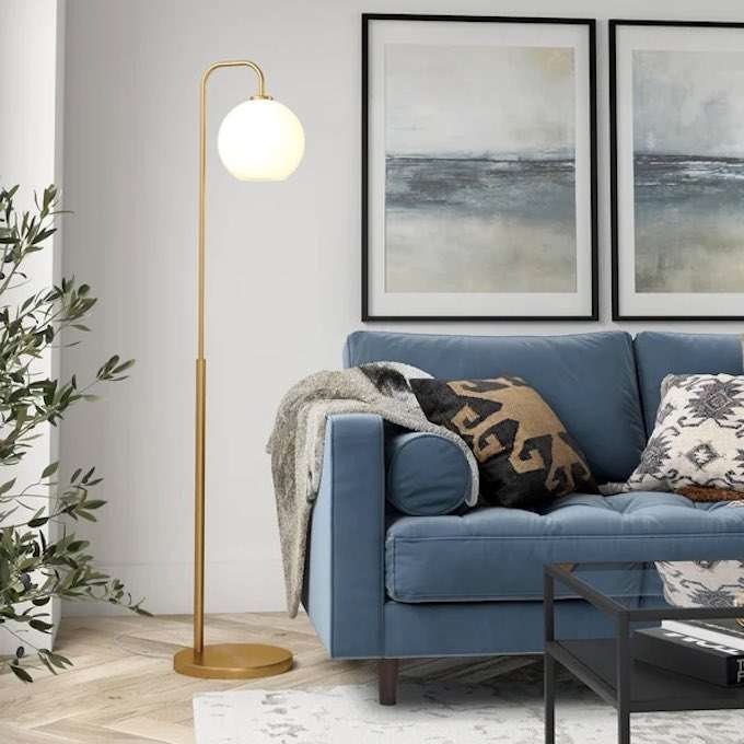 Gold Mid century modern floor lamp